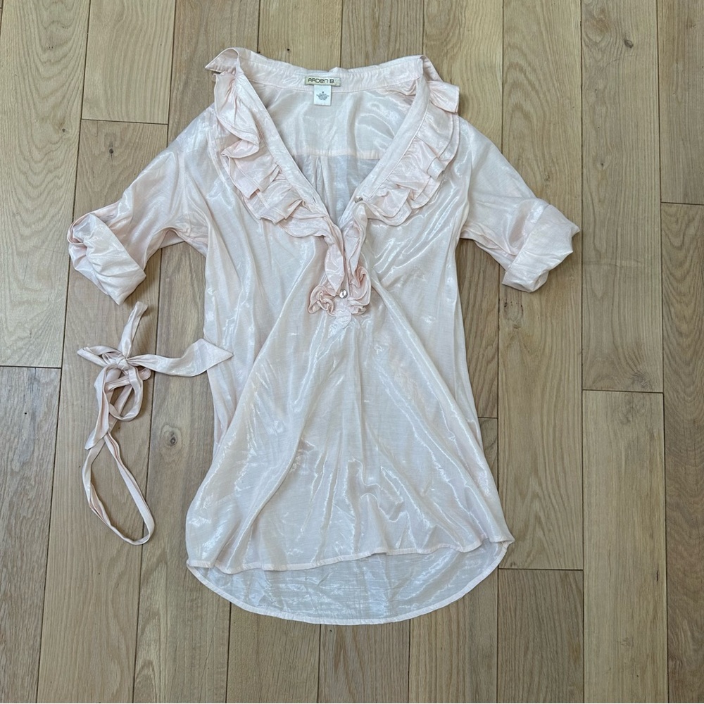 Arden B Pink Ruffle Blouse